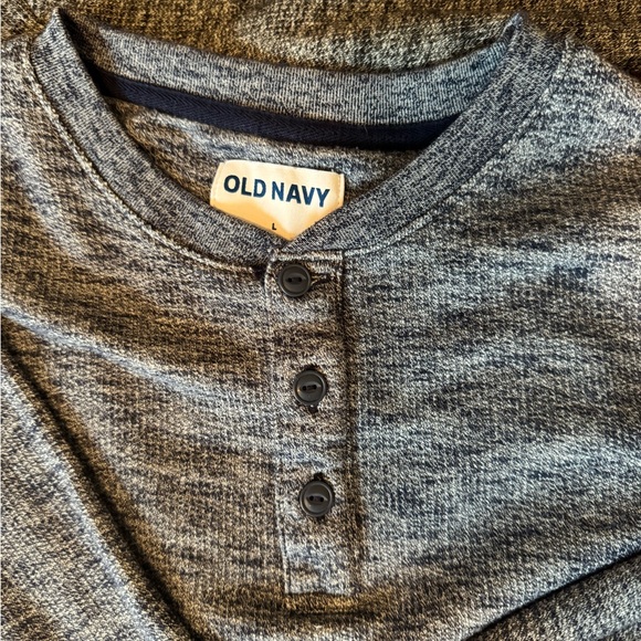 2 - Old Navy Charcoal and Navy Henley Shirts Men’s Large - Picture 2 of 11